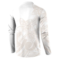 Polynesian Tribal Plumeria Lotu Tamaiti Button Sweatshirt Pastel Nude LT9 - Polynesian Pride