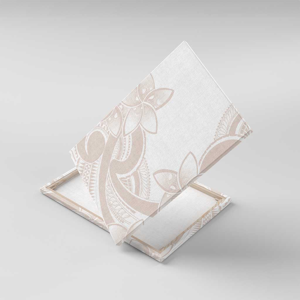 Polynesian Tribal Plumeria Lotu Tamaiti Canvas Wall Art Pastel Nude - Polynesian Pride