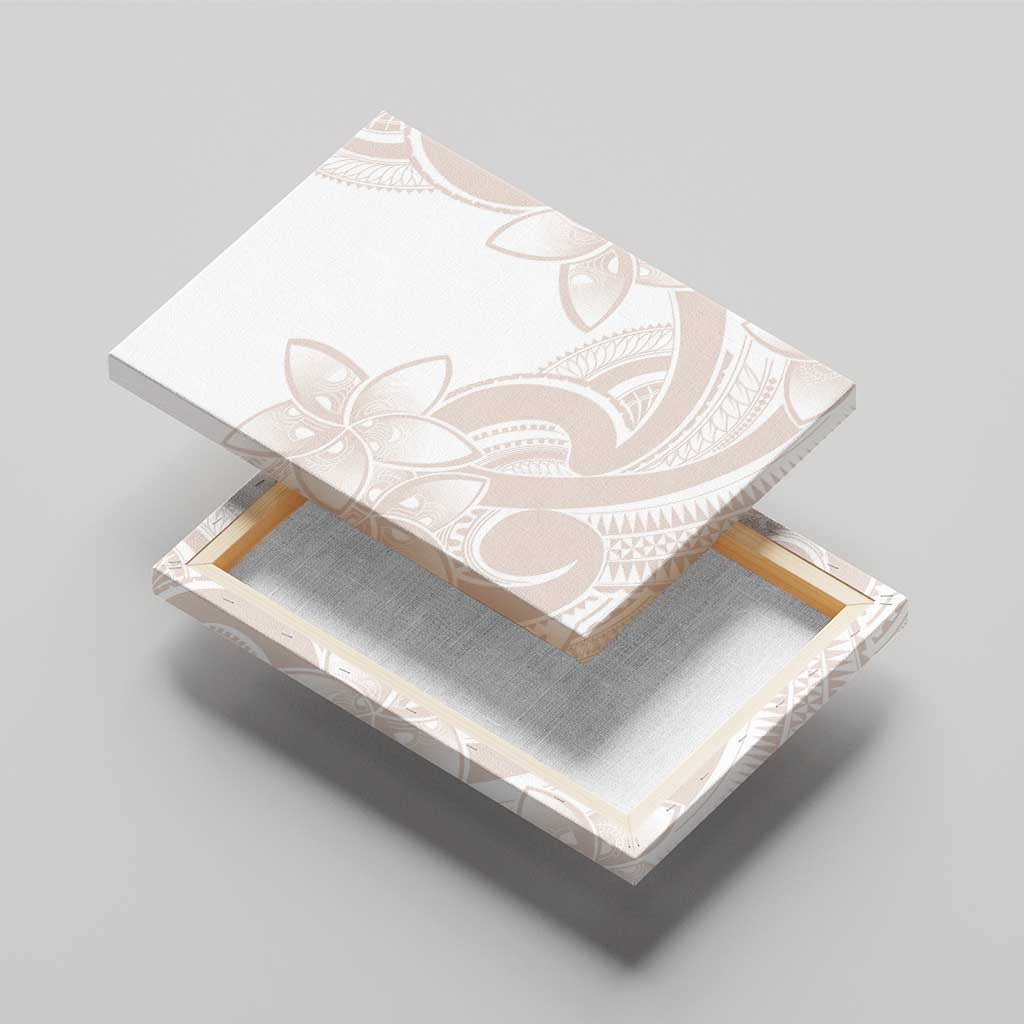 Polynesian Tribal Plumeria Lotu Tamaiti Canvas Wall Art Pastel Nude - Polynesian Pride