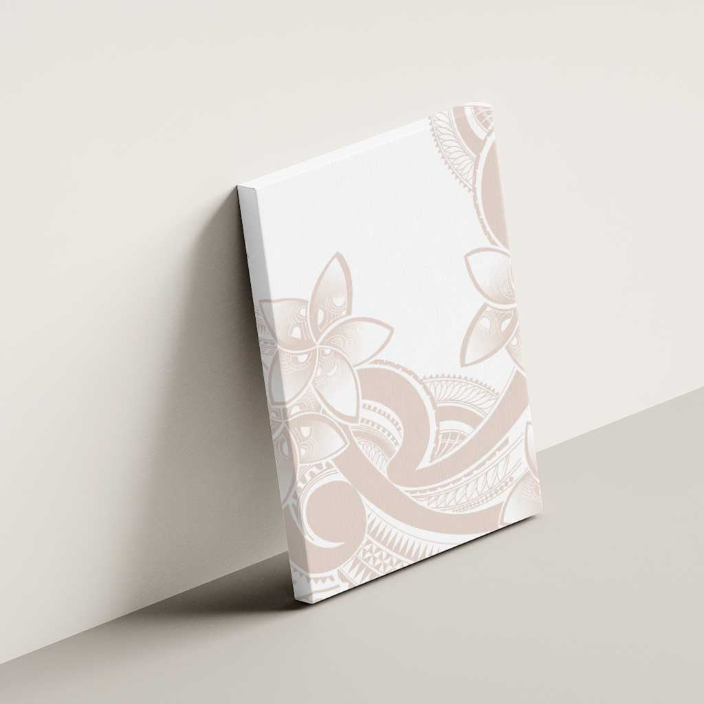 Polynesian Tribal Plumeria Lotu Tamaiti Canvas Wall Art Pastel Nude - Polynesian Pride
