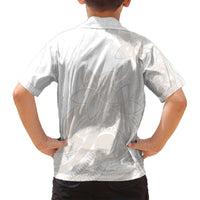 Polynesian Tribal Plumeria Lotu Tamaiti Family Matching Long Sleeve Bodycon Dress and Hawaiian Shirt Pastel Nude - Polynesian Pride