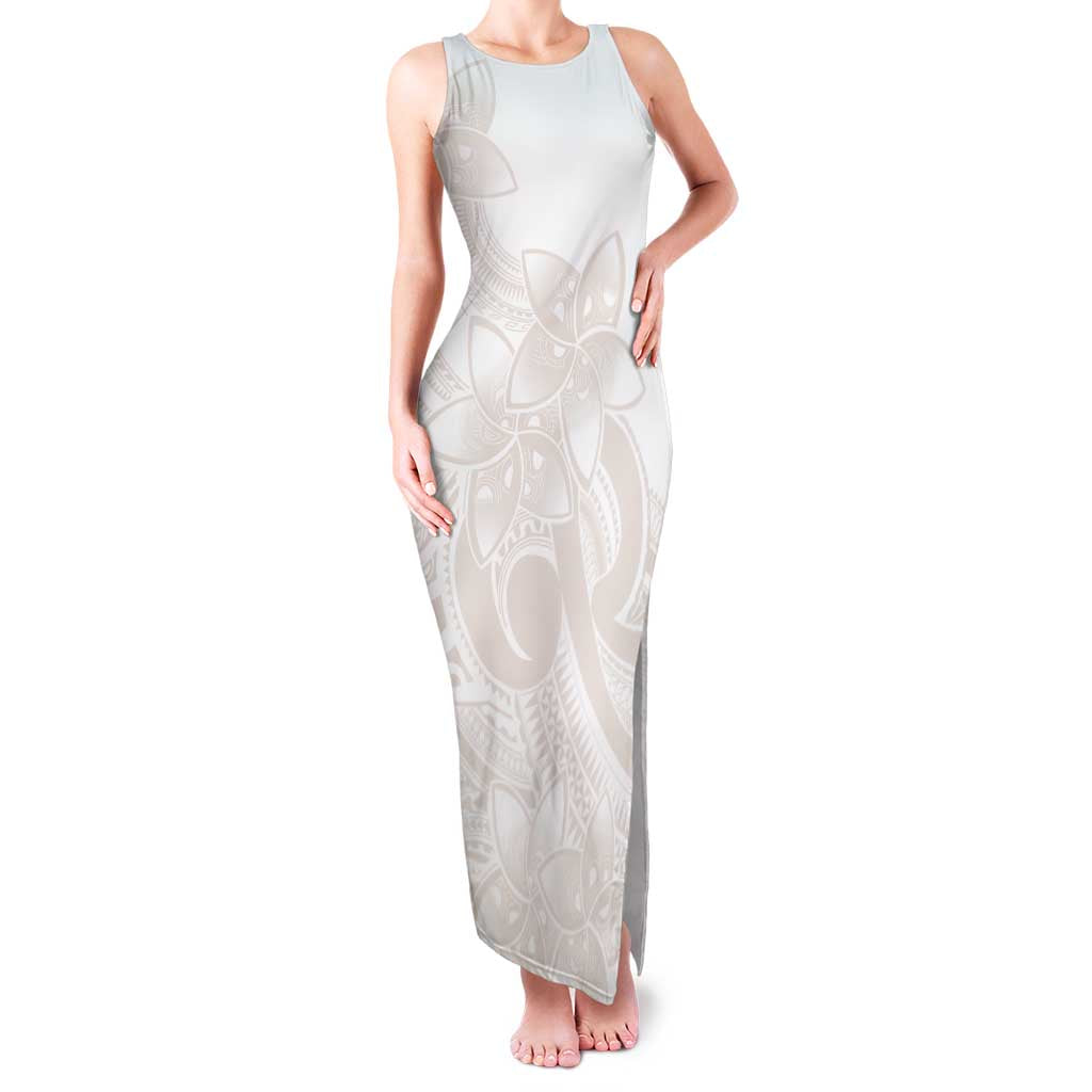 Polynesian Tribal Plumeria Lotu Tamaiti Family Matching Tank Maxi Dress and Hawaiian Shirt Pastel Nude - Polynesian Pride