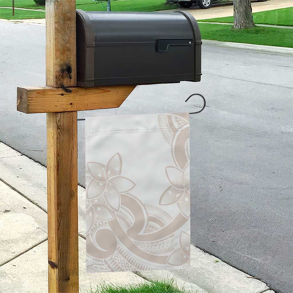 Polynesian Tribal Plumeria Lotu Tamaiti Garden Flag Pastel Nude - Polynesian Pride