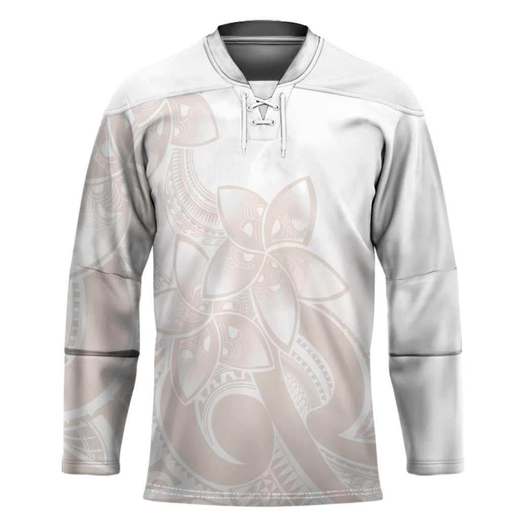 Polynesian Tribal Plumeria Lotu Tamaiti Hockey Jersey Pastel Nude LT9 Unisex Nude - Polynesian Pride