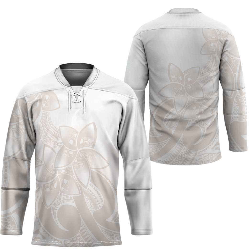 Polynesian Tribal Plumeria Lotu Tamaiti Hockey Jersey Pastel Nude LT9 - Polynesian Pride