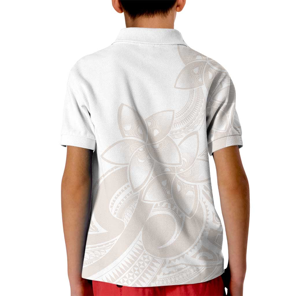 Polynesian Tribal Plumeria Lotu Tamaiti Kid Polo Shirt Pastel Nude - Polynesian Pride