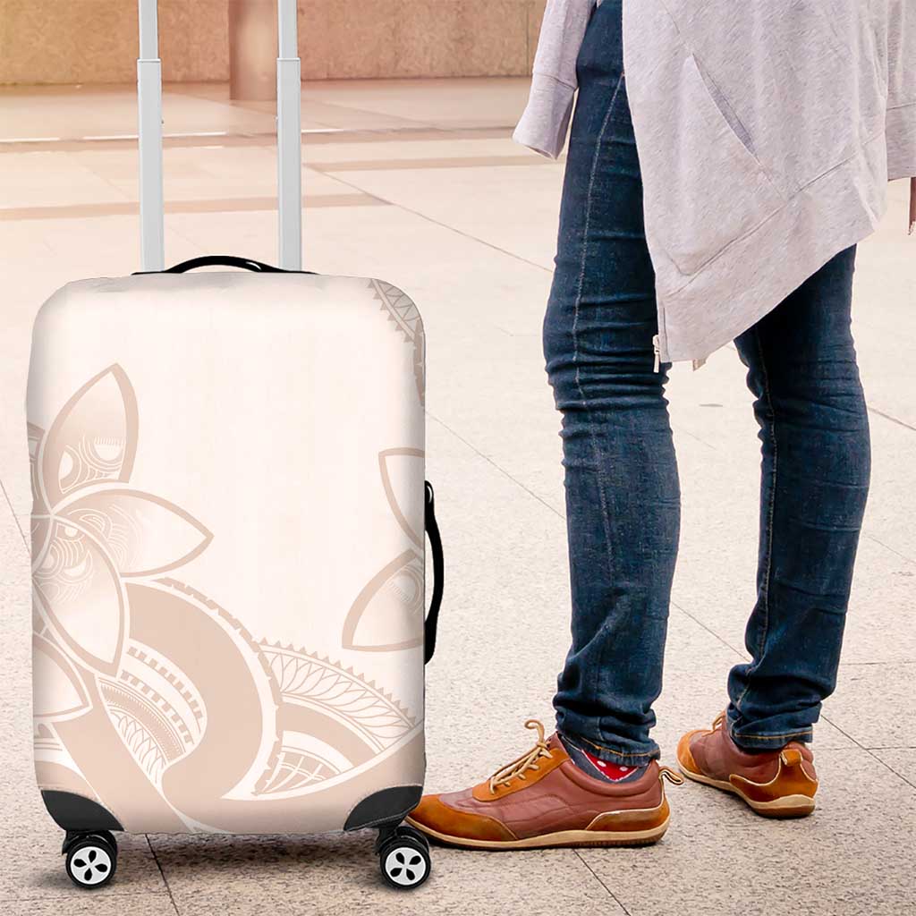 Polynesian Tribal Plumeria Lotu Tamaiti Luggage Cover Pastel Nude - Polynesian Pride