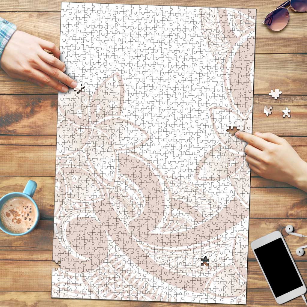 Polynesian Tribal Plumeria Lotu Tamaiti Puzzle Pastel Nude LT9 Nude - Polynesian Pride