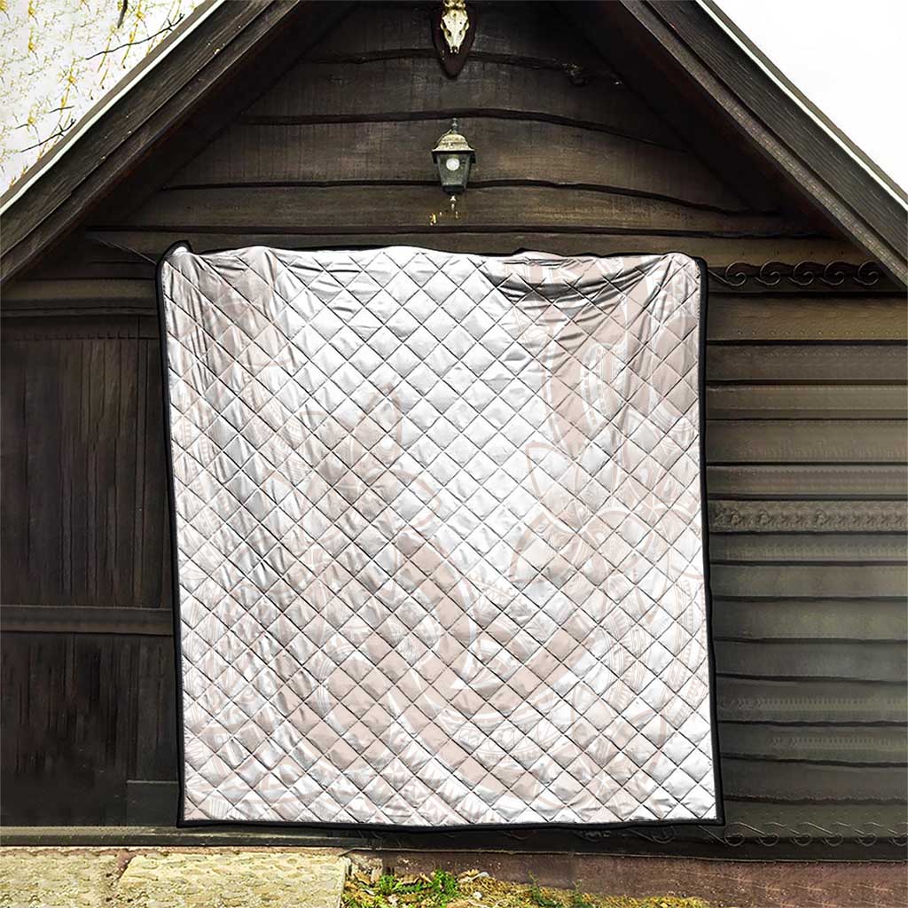 Polynesian Tribal Plumeria Lotu Tamaiti Quilt Pastel Nude - Polynesian Pride