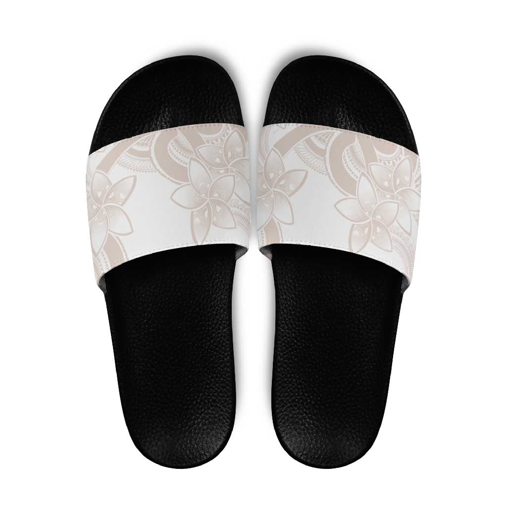Polynesian Tribal Plumeria Lotu Tamaiti Slide Sandals Pastel Nude LT9 Nude - Polynesian Pride