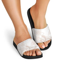 Polynesian Tribal Plumeria Lotu Tamaiti Slide Sandals Pastel Nude LT9 - Polynesian Pride