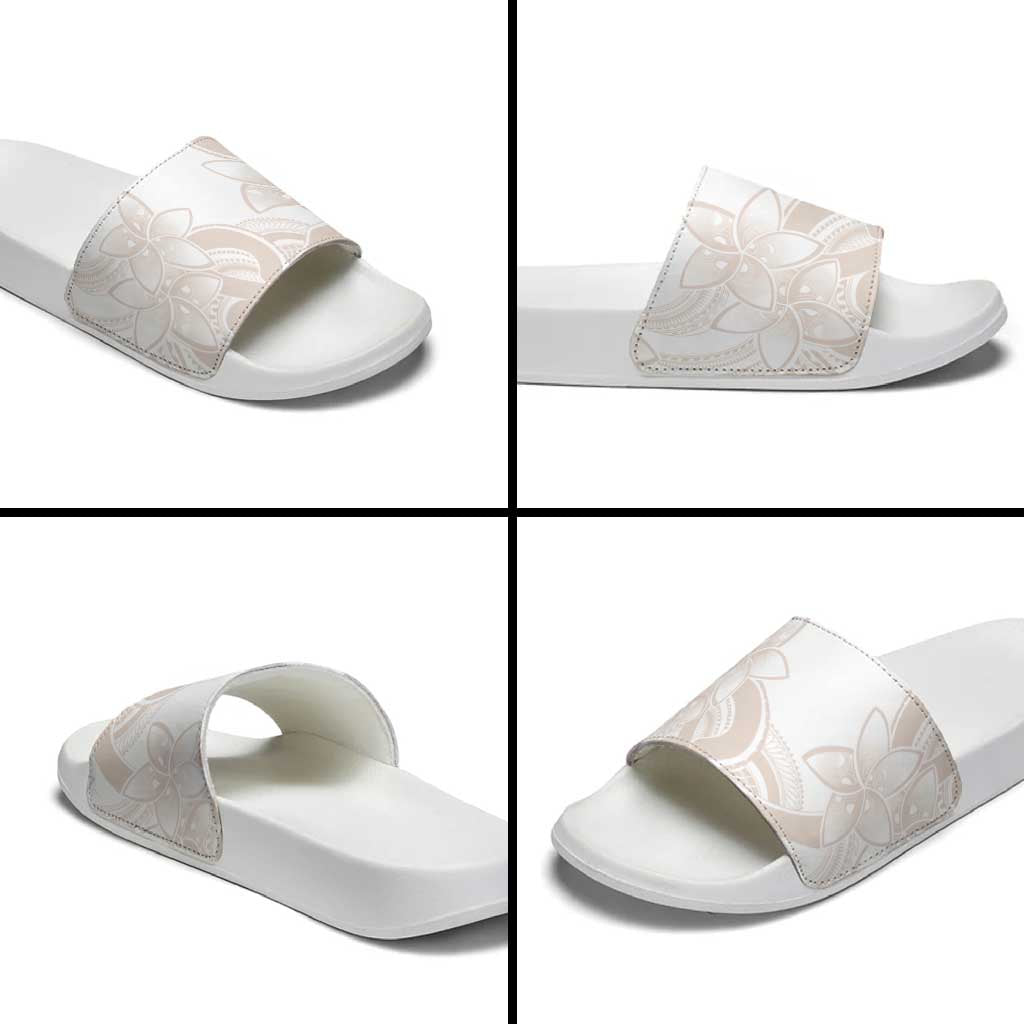 Polynesian Tribal Plumeria Lotu Tamaiti Slide Sandals Pastel Nude LT9 - Polynesian Pride