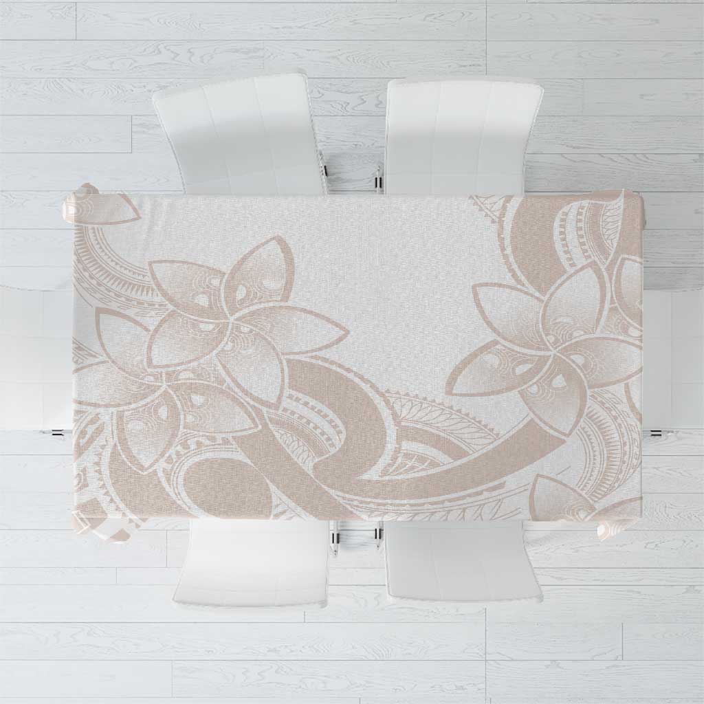 Polynesian Tribal Plumeria Lotu Tamaiti Tablecloth Pastel Nude - Polynesian Pride