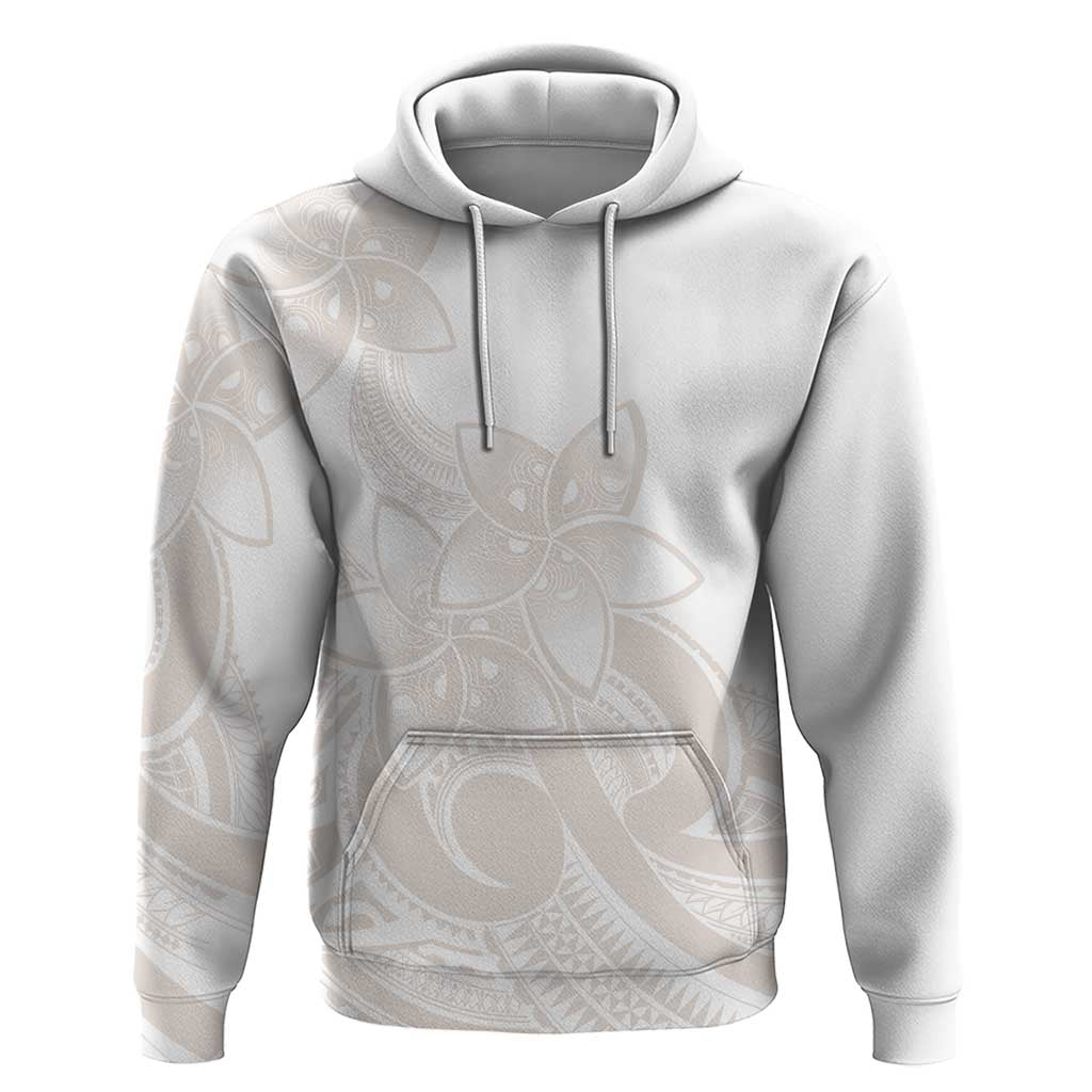 Polynesian Tribal Plumeria Lotu Tamaiti Zip Hoodie Pastel Nude - Polynesian Pride