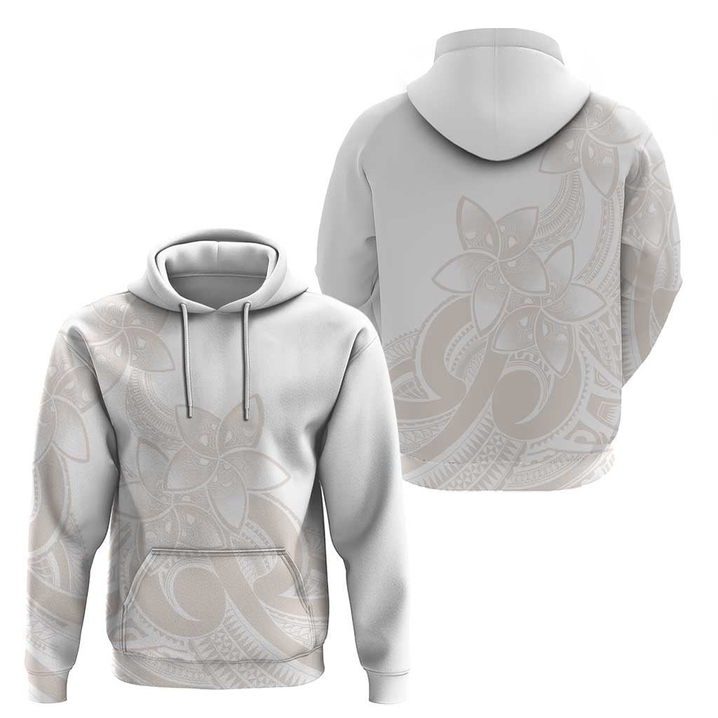 Polynesian Tribal Plumeria Lotu Tamaiti Zip Hoodie Pastel Nude - Polynesian Pride