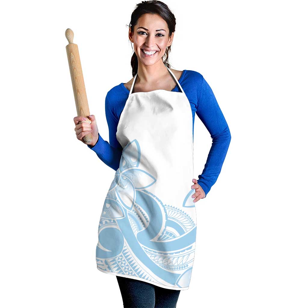 Polynesian Tribal Plumeria Lotu Tamaiti Apron Pastel Sky Blue - Polynesian Pride