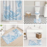 Polynesian Tribal Plumeria Lotu Tamaiti Bathroom Set Pastel Sky Blue - Polynesian Pride