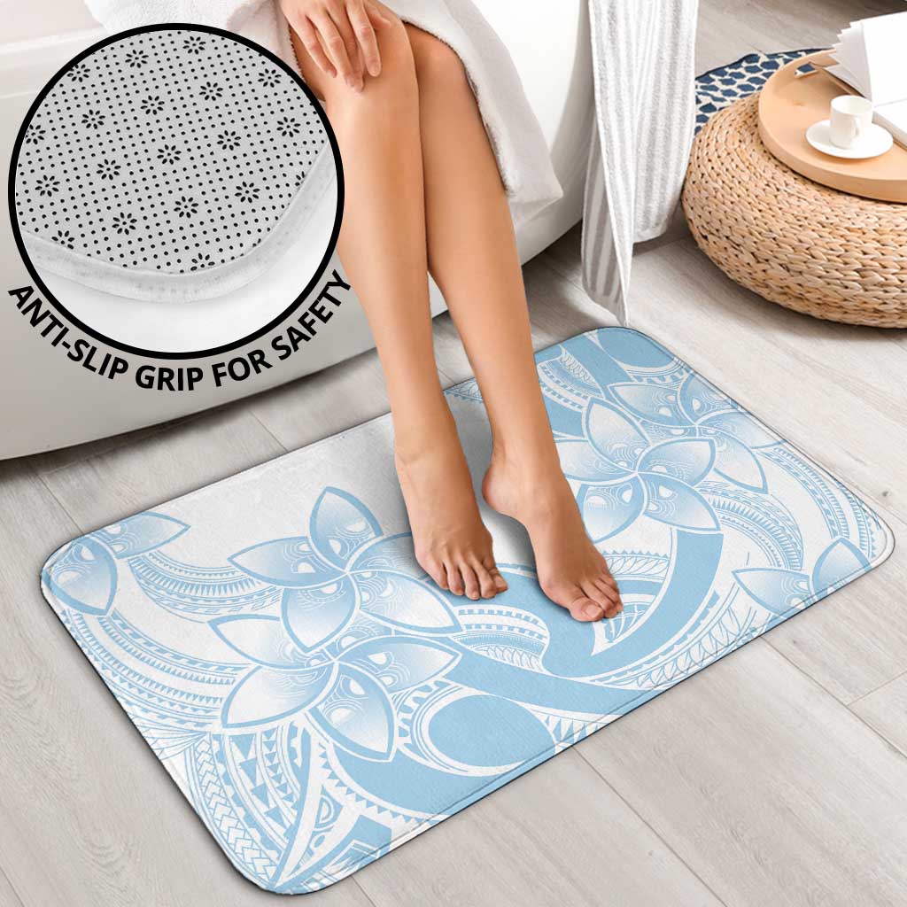 Polynesian Tribal Plumeria Lotu Tamaiti Bathroom Set Pastel Sky Blue - Polynesian Pride