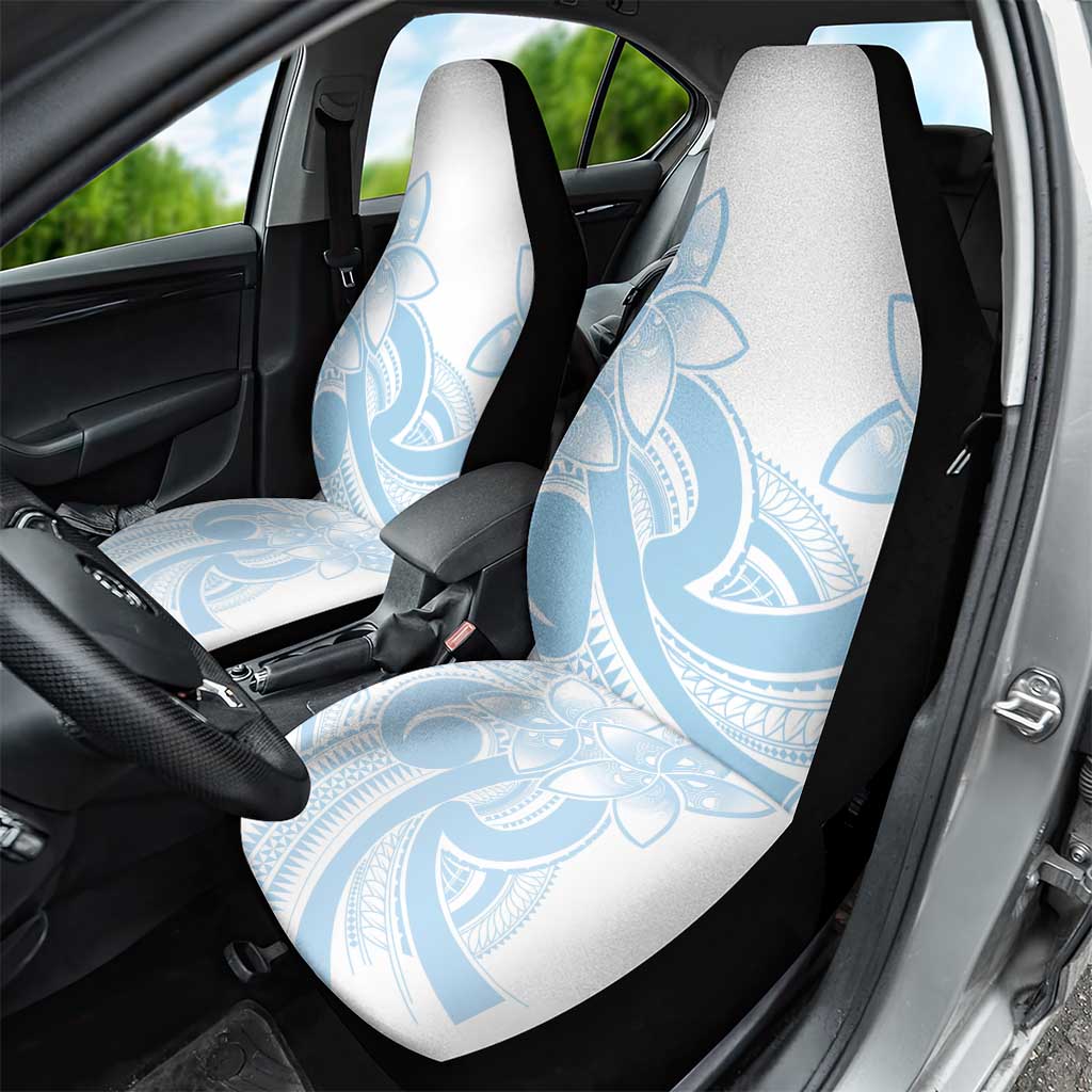Polynesian Tribal Plumeria Lotu Tamaiti Car Seat Cover Pastel Sky Blue - Polynesian Pride