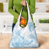 Polynesian Tribal Plumeria Lotu Tamaiti Grocery Bag Pastel Sky Blue LT9 - Polynesian Pride