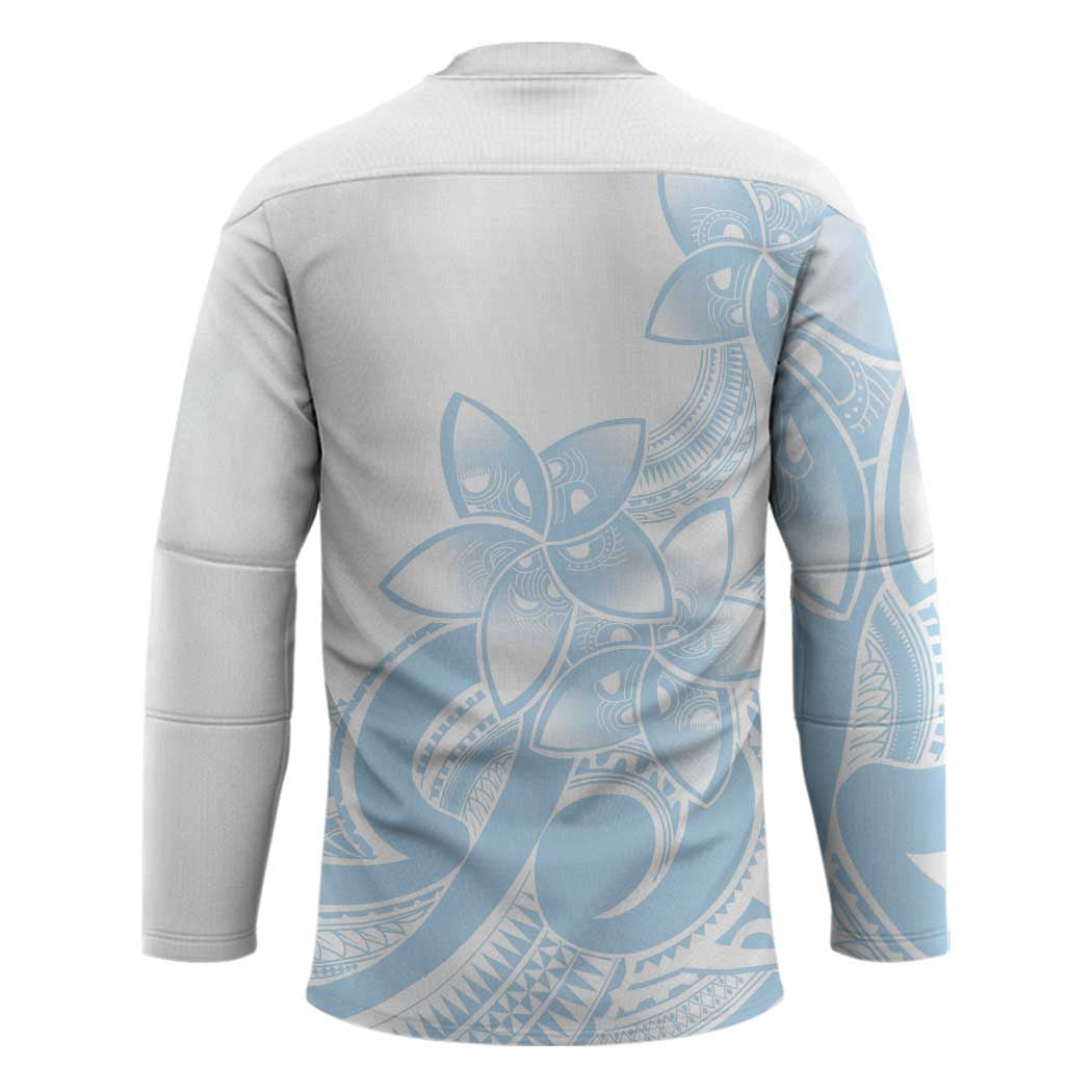 Polynesian Tribal Plumeria Lotu Tamaiti Hockey Jersey Pastel Sky Blue LT9 - Polynesian Pride