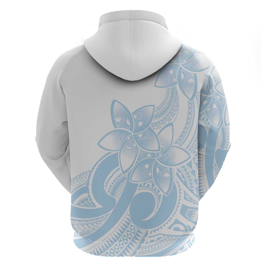 Polynesian Tribal Plumeria Lotu Tamaiti Hoodie Pastel Sky Blue - Polynesian Pride