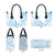 Polynesian Tribal Plumeria Lotu Tamaiti Leather Bag Pastel Sky Blue - Polynesian Pride