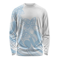 Polynesian Tribal Plumeria Lotu Tamaiti Long Sleeve Shirt Pastel Sky Blue LT9 Unisex Blue - Polynesian Pride