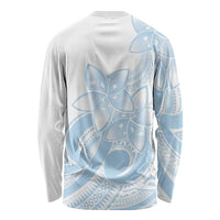 Polynesian Tribal Plumeria Lotu Tamaiti Long Sleeve Shirt Pastel Sky Blue LT9 - Polynesian Pride