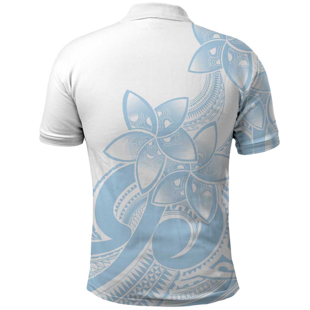 Polynesian Tribal Plumeria Lotu Tamaiti Polo Shirt Pastel Sky Blue - Polynesian Pride