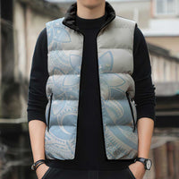 Polynesian Tribal Plumeria Lotu Tamaiti Sleeveless Puffer Jacket Pastel Sky Blue - Polynesian Pride