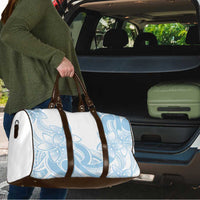 Polynesian Tribal Plumeria Lotu Tamaiti Travel Bag Pastel Sky Blue - Polynesian Pride
