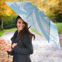 Polynesian Tribal Plumeria Lotu Tamaiti Umbrella Pastel Sky Blue - Polynesian Pride