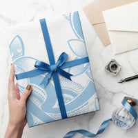 Polynesian Tribal Plumeria Lotu Tamaiti Wrapping Paper Pastel Sky Blue - Polynesian Pride