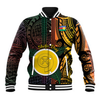 Personalised Shefa Day Baseball Jacket Happy June 18 Vanuatu Province LT14 Unisex Black - Polynesian Pride