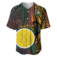 Personalised Shefa Day Baseball Jersey Happy June 18 Vanuatu Province LT14 Black - Polynesian Pride