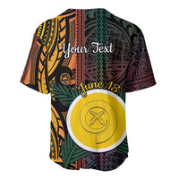 Personalised Shefa Day Baseball Jersey Happy June 18 Vanuatu Province LT14 - Polynesian Pride
