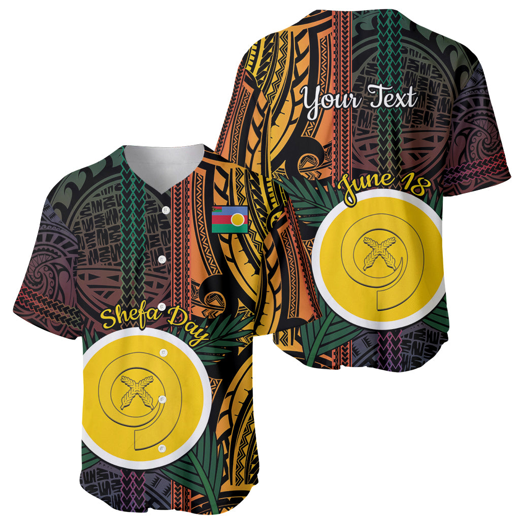 Personalised Shefa Day Baseball Jersey Happy June 18 Vanuatu Province LT14 - Polynesian Pride