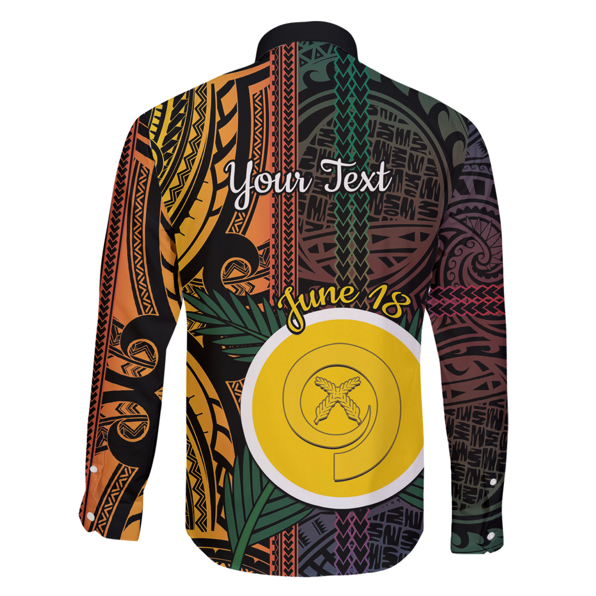 Personalised Shefa Day Family Matching Long Sleeve Bodycon Dress and Hawaiian Shirt Happy June 18 Vanuatu Province