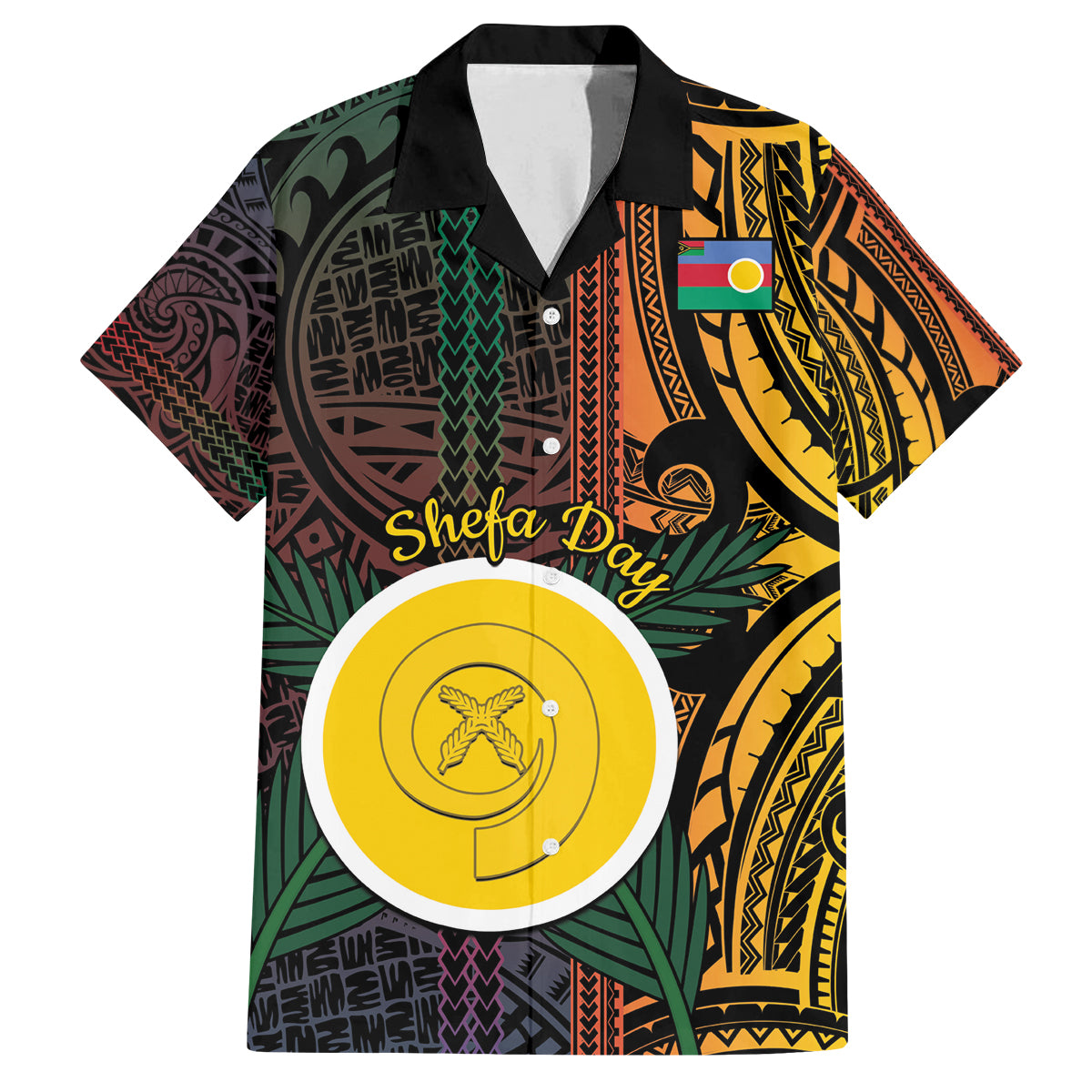 Personalised Shefa Day Family Matching Off Shoulder Short Dress and Hawaiian Shirt Happy June 18 Vanuatu Province