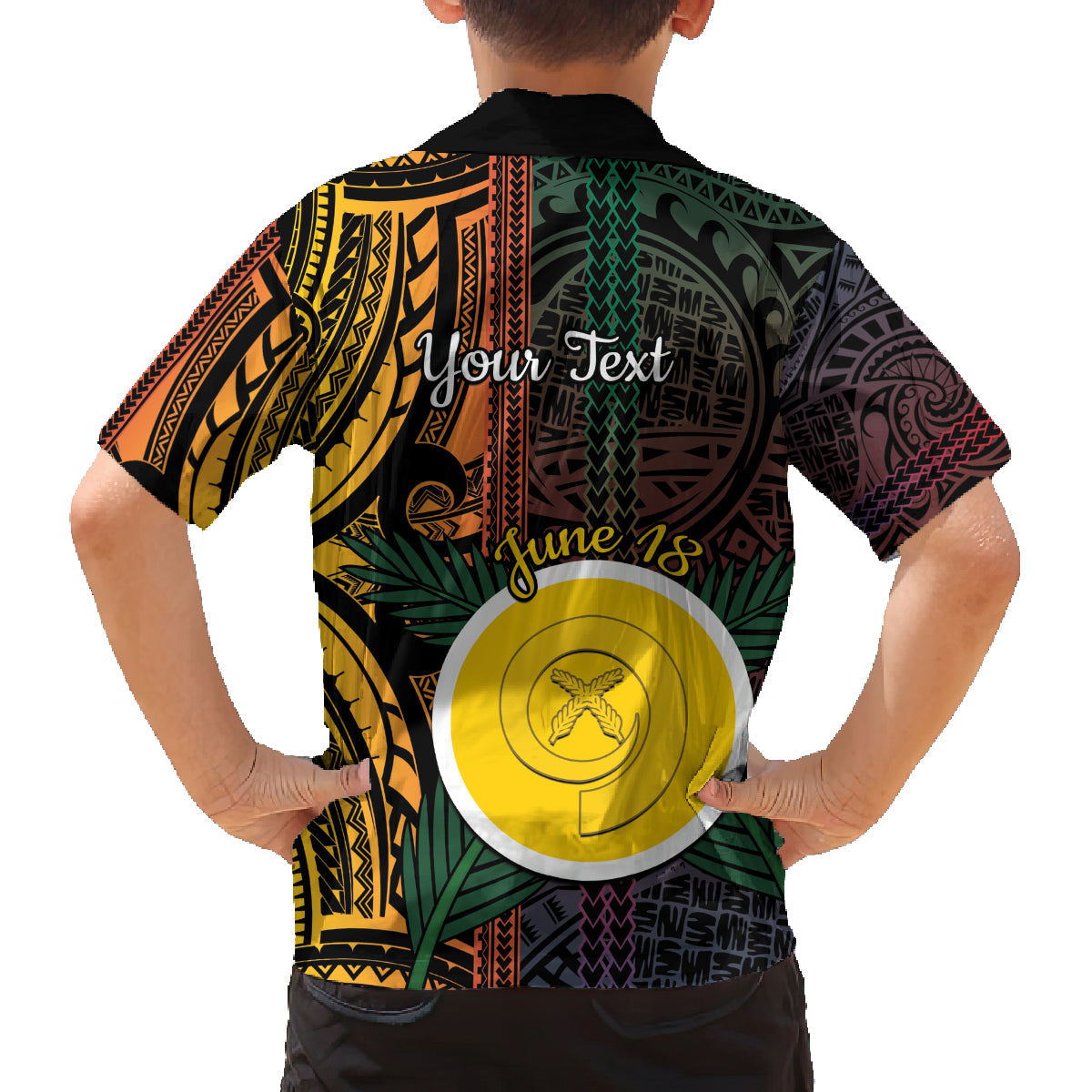 Personalised Shefa Day Family Matching Puletasi and Hawaiian Shirt Happy June 18 Vanuatu Province LT14 - Polynesian Pride
