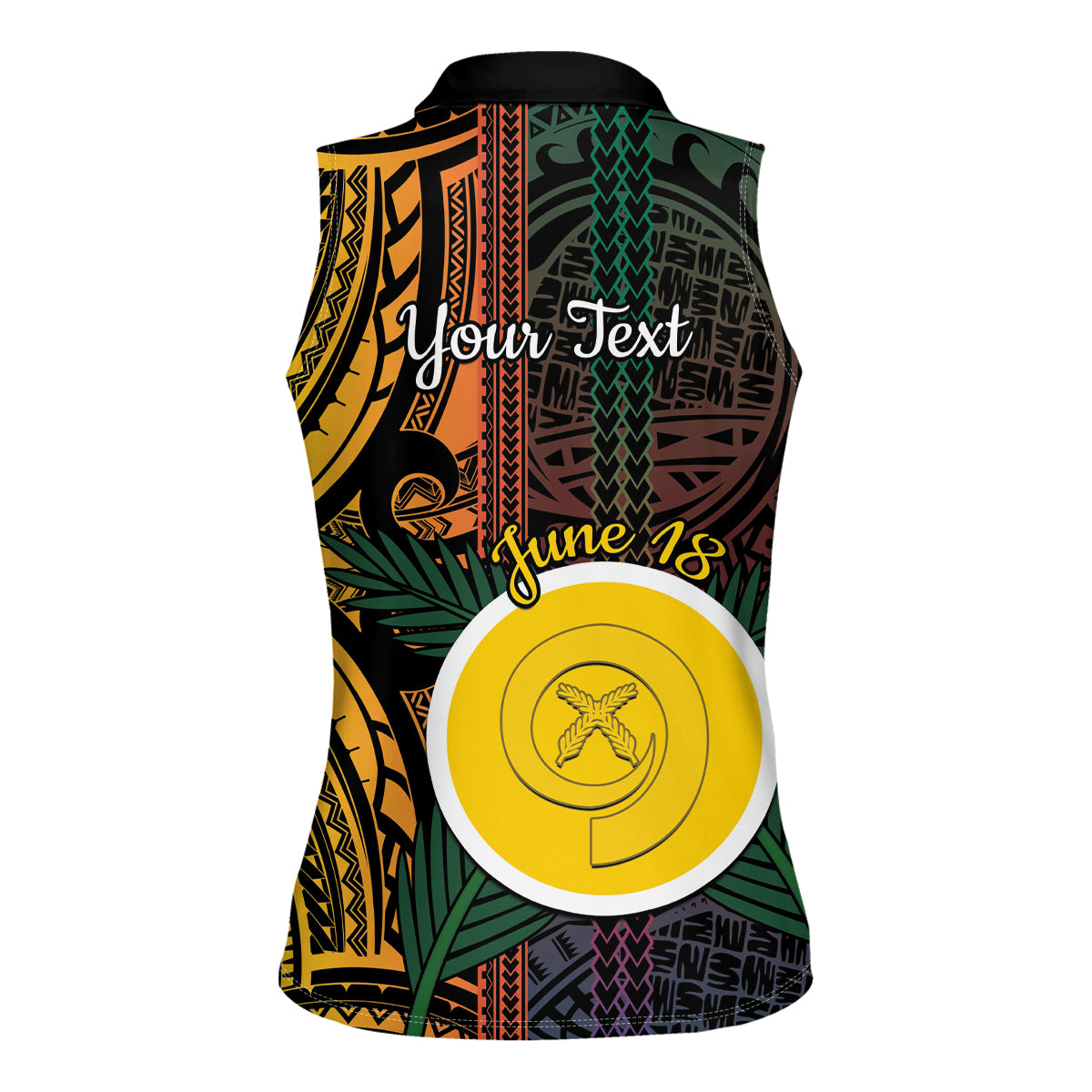 Personalised Shefa Day Women Sleeveless Polo Shirt Happy June 18 Vanuatu Province LT14 - Polynesian Pride