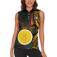 Personalised Shefa Day Women Sleeveless Polo Shirt Happy June 18 Vanuatu Province LT14 - Polynesian Pride