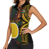 Personalised Shefa Day Women Sleeveless Polo Shirt Happy June 18 Vanuatu Province LT14 - Polynesian Pride