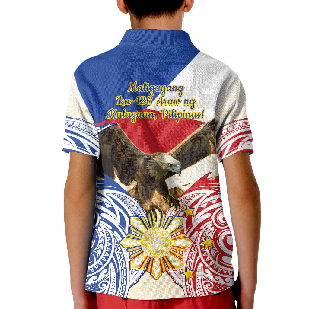 Philippines Independence Day Kid Polo Shirt Pilipinas Eagle 126th Anniversary