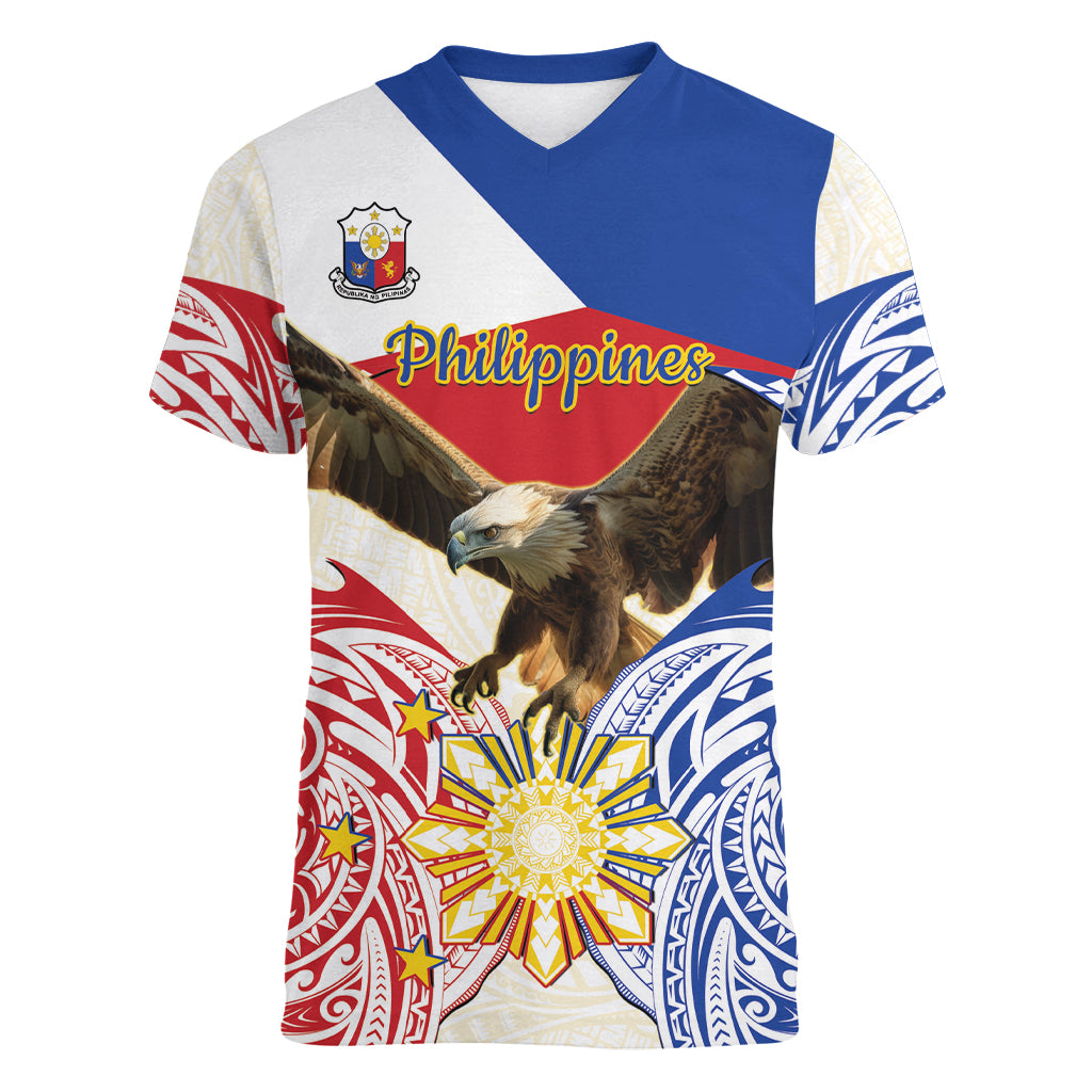 Philippines Independence Day Women V-Neck T-Shirt Pilipinas Eagle 126th Anniversary