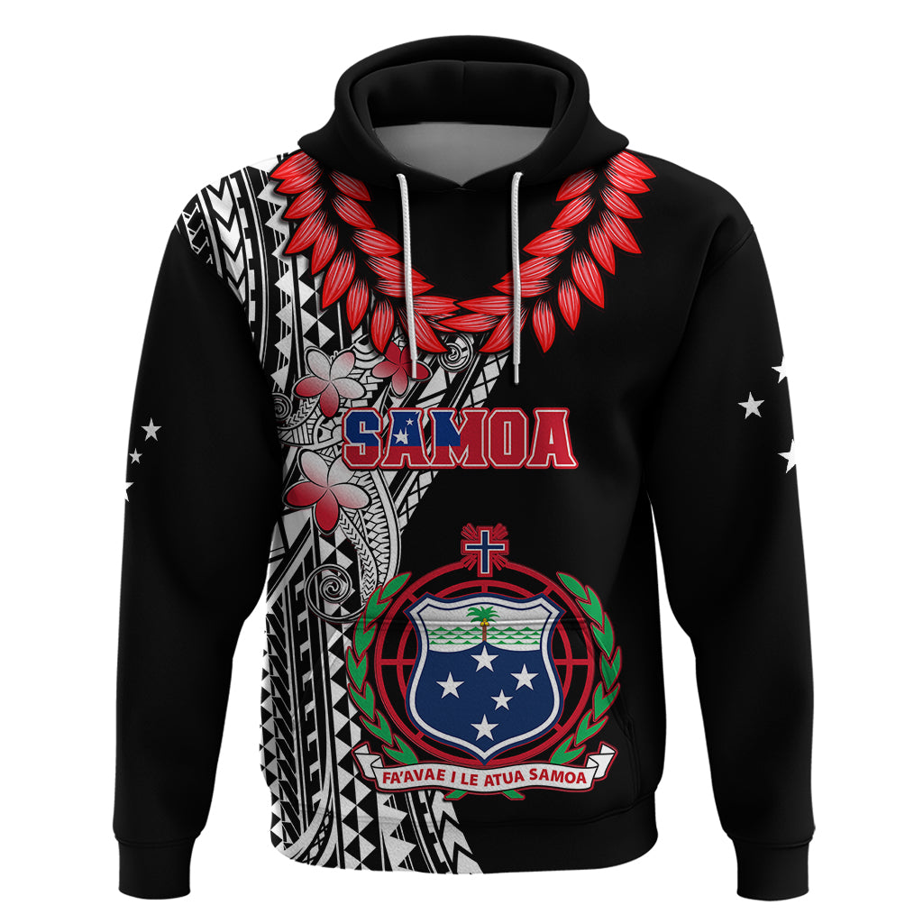 Custom Samoa Hoodie Ula Fala Mix Samoan Tribal Black Version LT14 Pullover Hoodie Black - Polynesian Pride