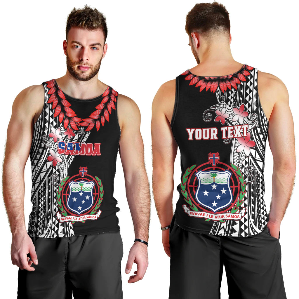 Personalised Samoa Men Tank Top Ula Fala Mix Samoan Tribal Black Version LT14 - Polynesian Pride
