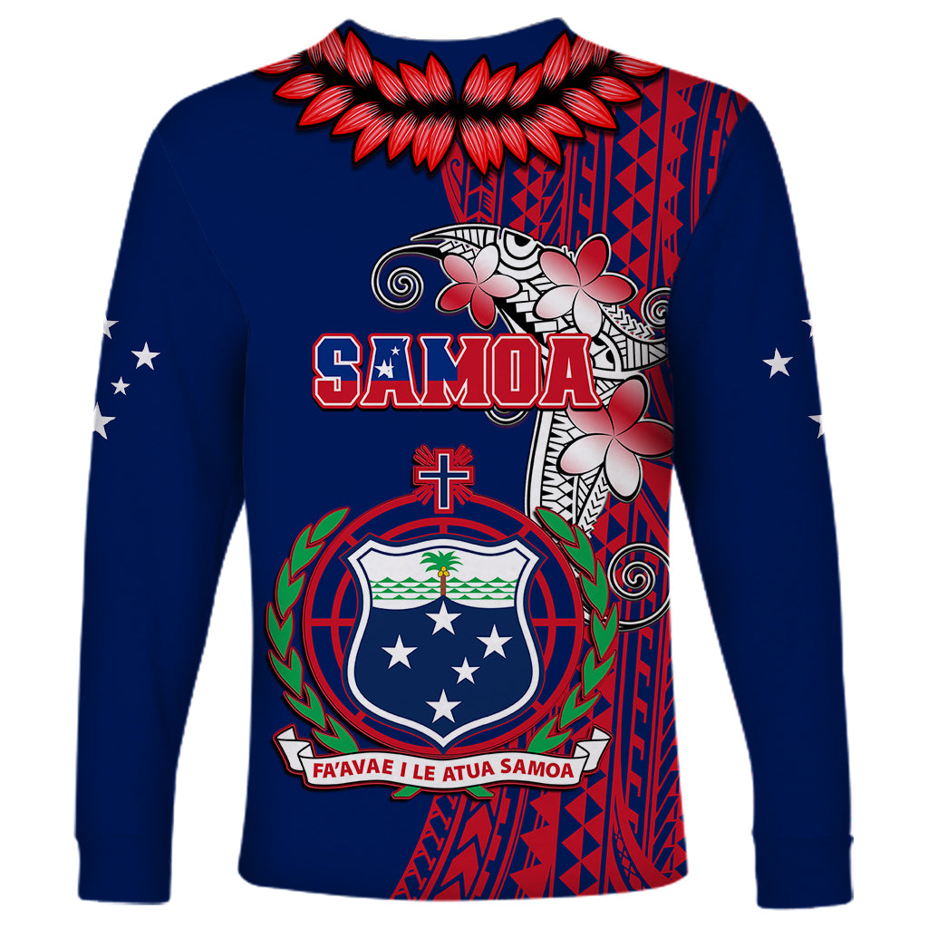 Polynesian Pride Samoa Long Sleeve Shirt Ula Fala Mix Samoan Tribal Blue Version LT14 - Polynesian Pride