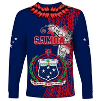 Polynesian Pride Samoa Long Sleeve Shirt Ula Fala Mix Samoan Tribal Blue Version LT14 - Polynesian Pride